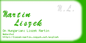 martin liszek business card